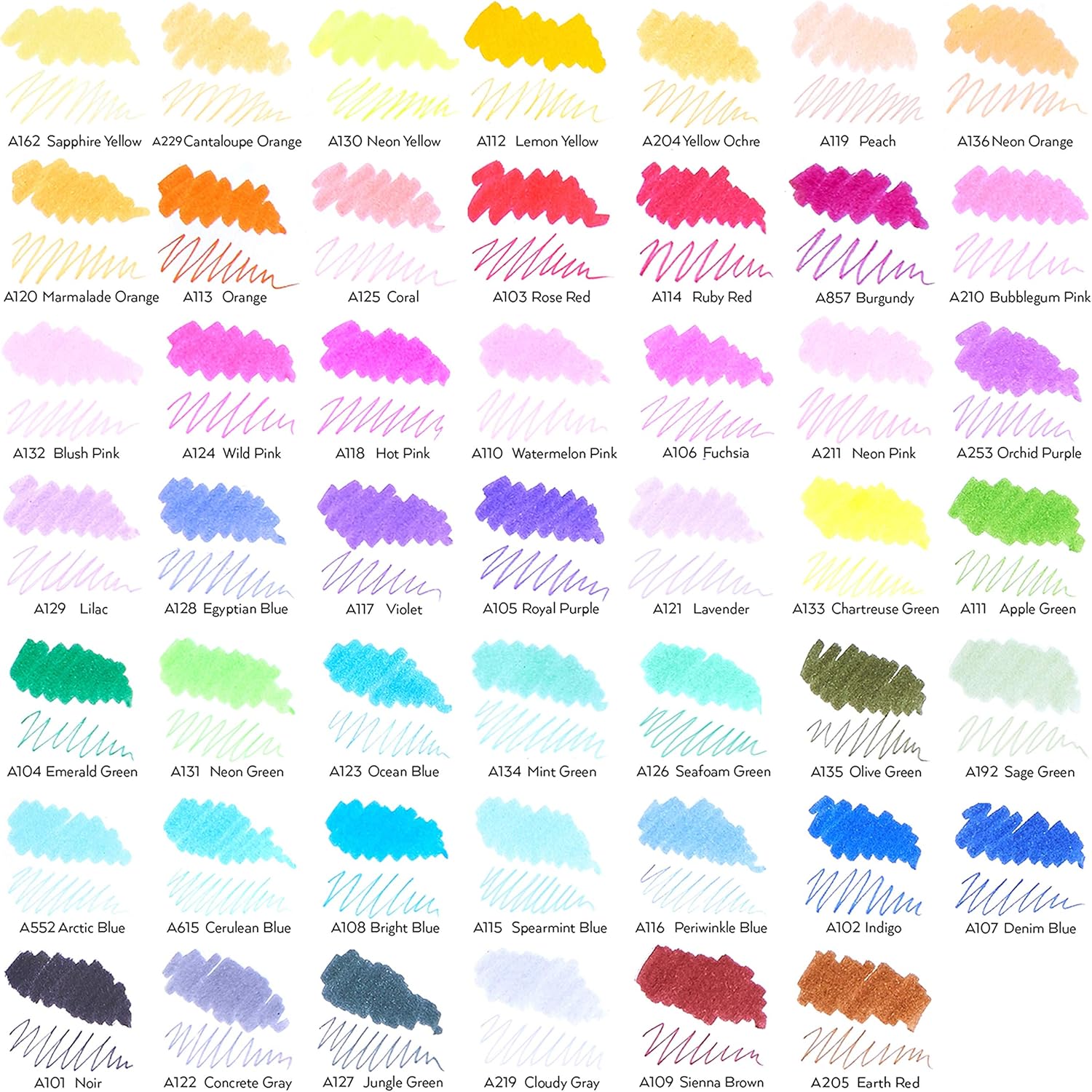 Arteza Dual Tip Brush Markers Set o 48 , Art Markers with Fine and Brush Tips, Dual Tip Pens